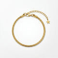 QIAOREN 11079 Minimalist Gold Snake Chain Bracelet Stainless Steel Waterproof Anti Tarnish Elegant Bracelet for Women Jewelry