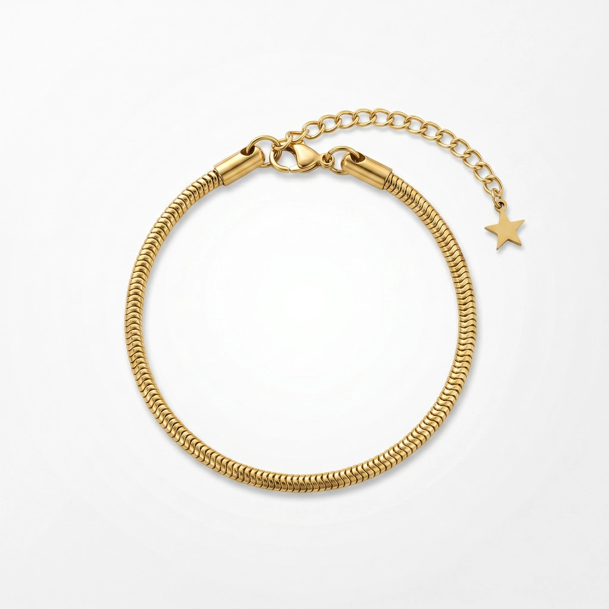 QIAOREN 11079 Minimalist Gold Snake Chain Bracelet Stainless Steel Waterproof Anti Tarnish Elegant Bracelet for Women Jewelry