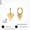 QIAOREN 14427 Heart Charm Huggie Hoop Earrings, Gold Plated Stainless Steel Small Hoop Earrings Jewelry Gift for Daily Outfits