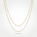 QIAOREN 11499 18K Gold Plated Double Layered Beaded Waist Chain Stainless Steel Tarnish Free Waterproof