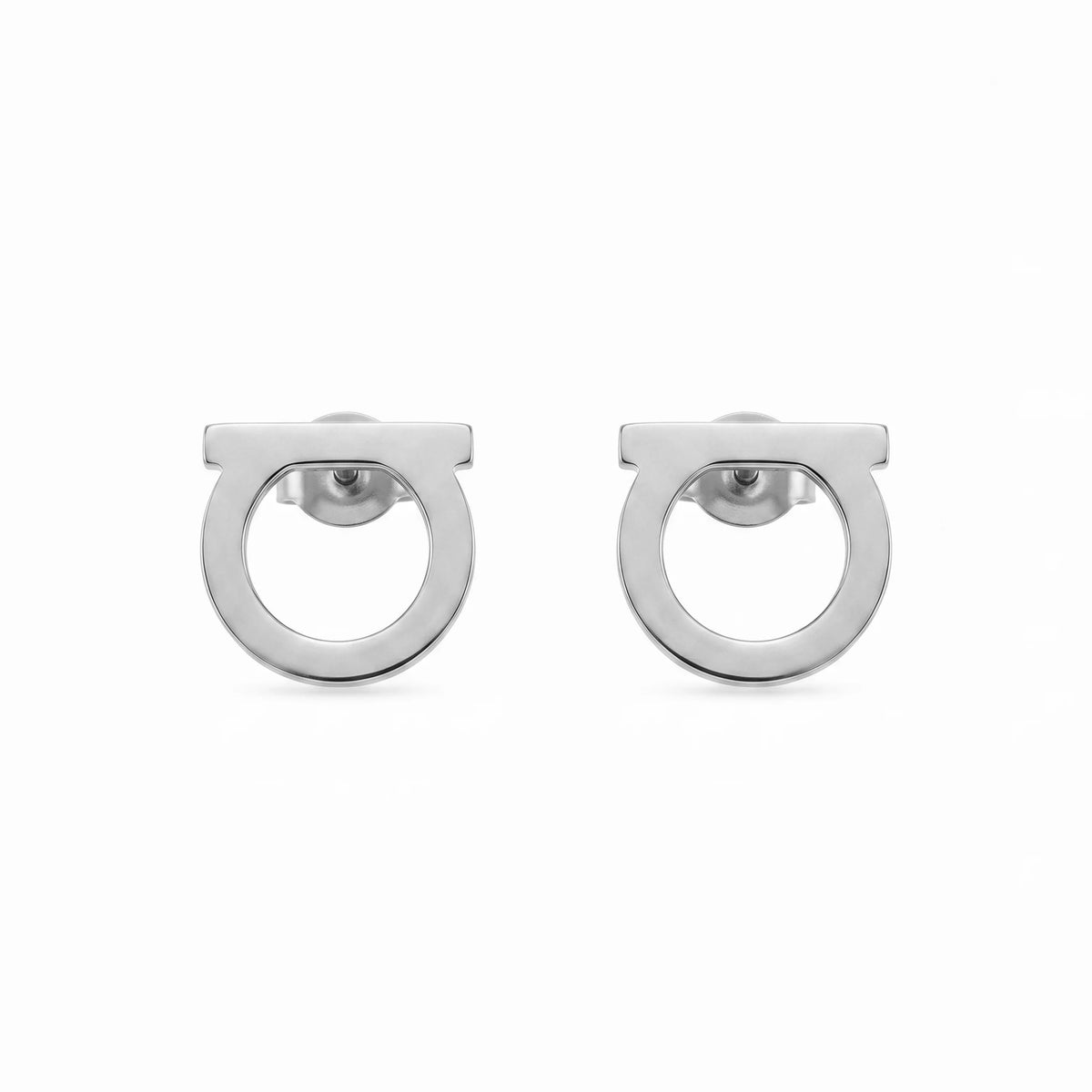 QIAOREN 10637 Anti Tarnish Stainless Steel D Shape Stud Earrings Gold Plated for Women