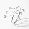 QIAOREN 12814 Adjustable Butterfly Armlet Y2K Fairycore Fluttering Bangle Stainless Steel Statement Silver Upper Arm Jewelry