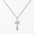 QIAOREN 11979 Wholesale 18K Gold Plated Stainless Steel North Star Pendant Necklace Hollow 8 Point Star with Dangle CZ Stone