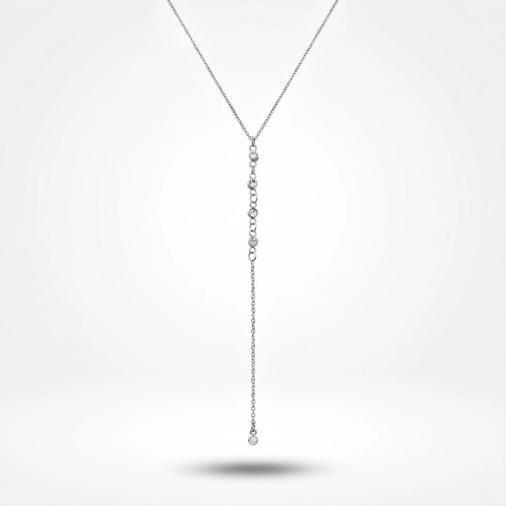 QIAOREN 10796 Minimalist Trendy Lariat Y Necklace Stainless Steel Gold Plated Non-Tarnish Layerable Unisex Daily Wear Jewelry