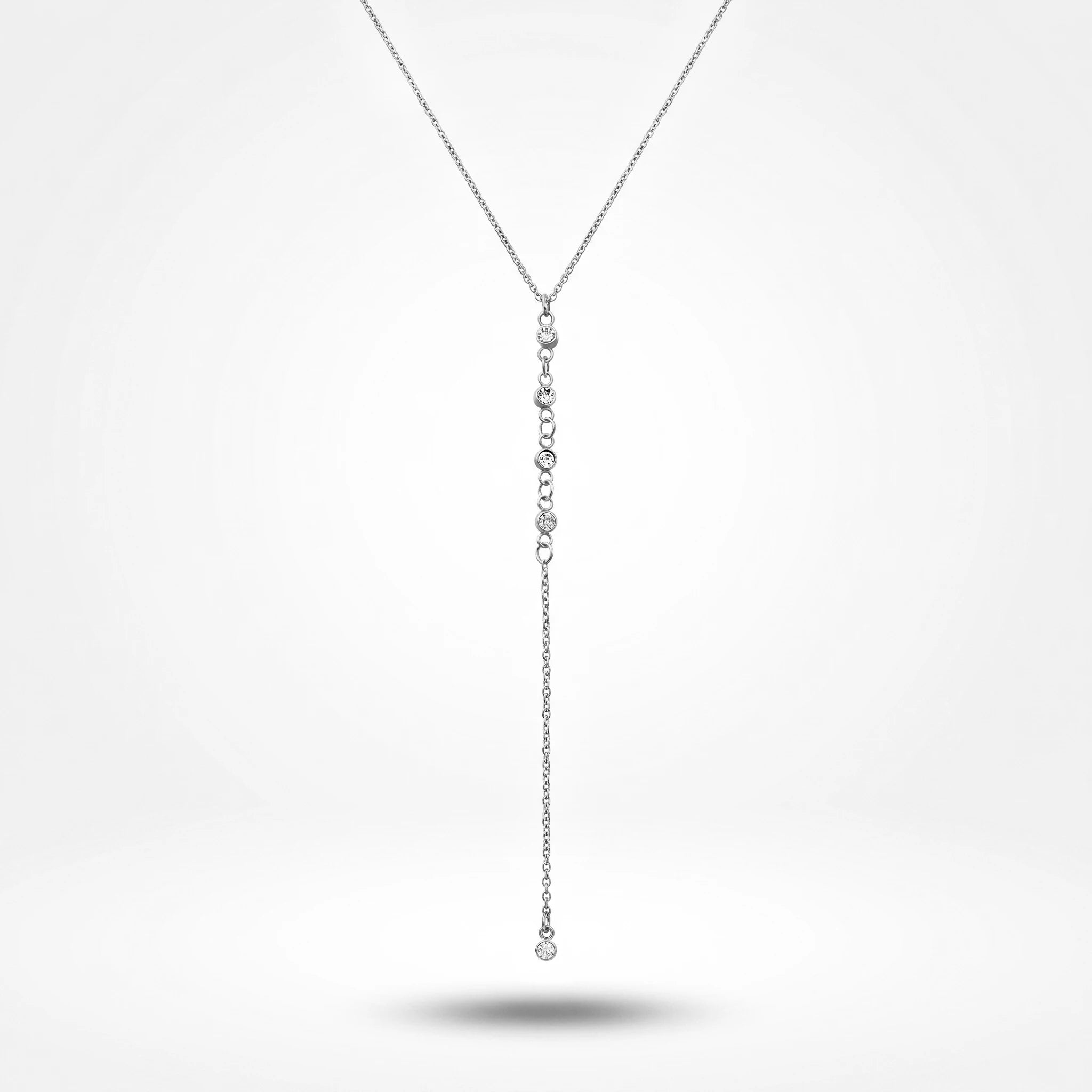 QIAOREN 10796 Minimalist Trendy Lariat Y Necklace Stainless Steel Gold Plated Non-Tarnish Layerable Unisex Daily Wear Jewelry