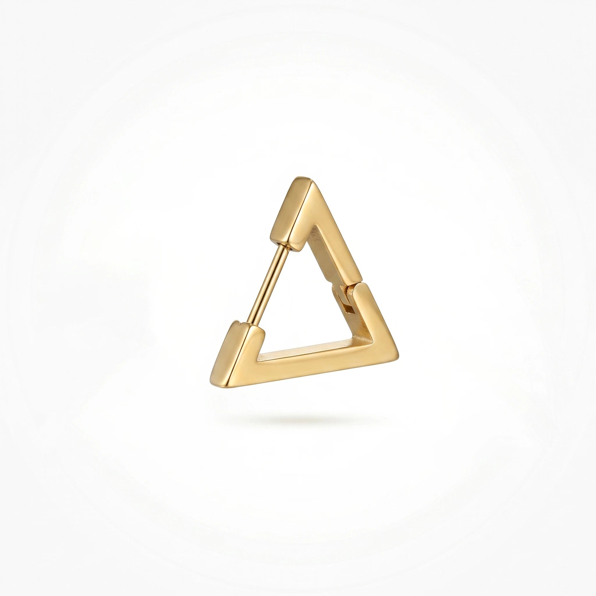 QIAOREN 12573 Dainty Geometric Triangle Huggie Earrings 316L Stainless Steel Gold Plated No Fade Earring Trendy Gift