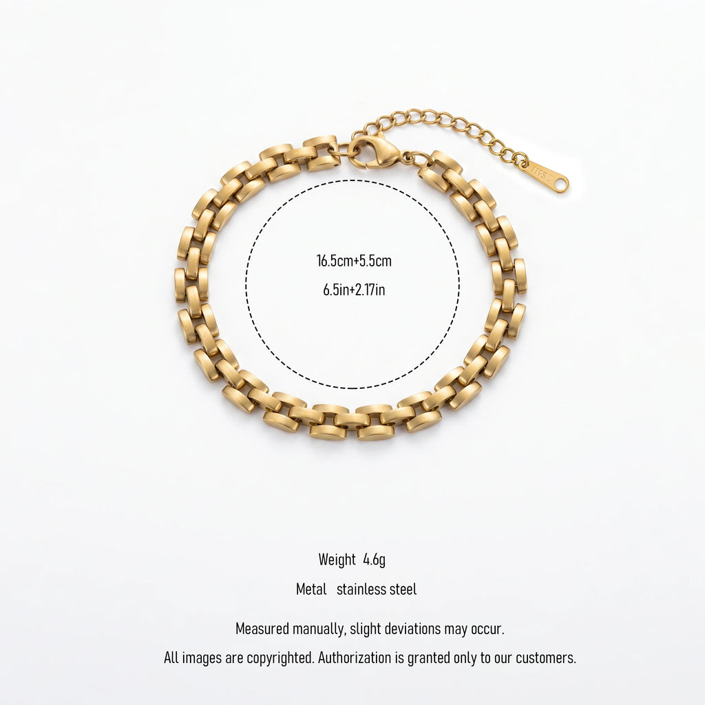 QIAOREN 14001 Stainless Steel Heart Charm Beaded Bracelet Gold Layered Chain Bracelet Adjustable Minimalist Jewelry for Women