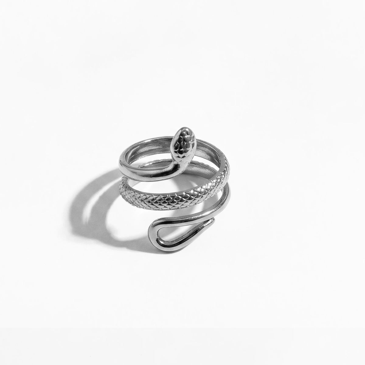 QIAOREN Stainless Steel Stackable Rings Set PVD Gold Plated Adjustable Open Ring Jewelry for Women