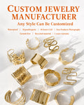 QIAOREN Custom Personalized Arm Cuff Engraved Initial OEM/ODM Pendant Gold Stainless Steel Jewelry