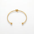 QIAOREN 10592 Love Knot Open Cuff Bangle 18K Gold Plated Stainless Steel Waterproof Tarnish Free Jewelry for Women