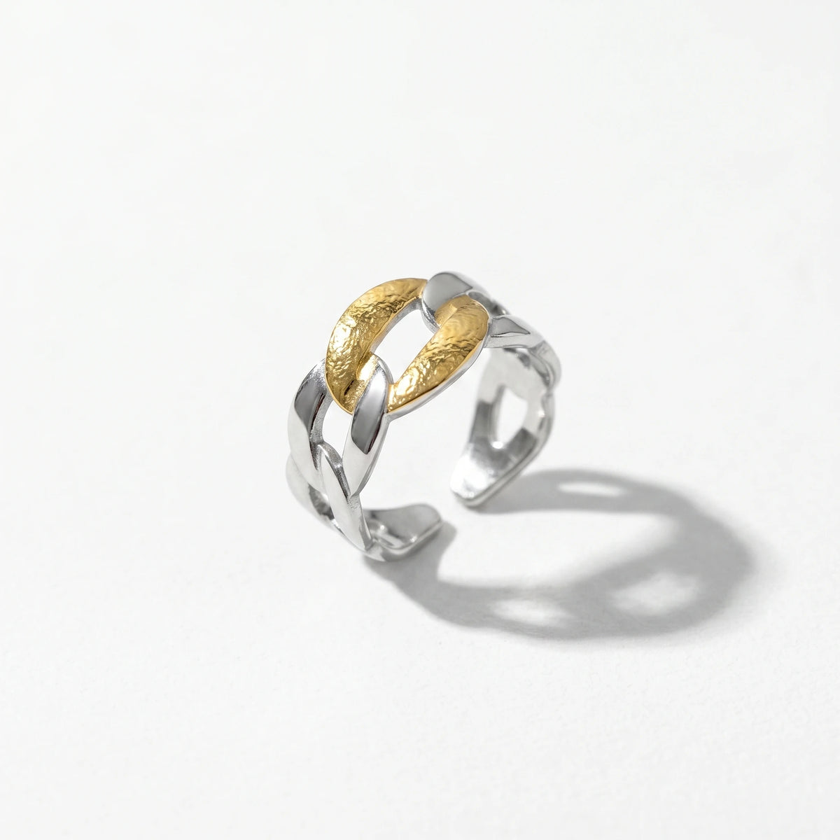QIAOREN 13016-20 Gold Silver Plated Adjustable Open Stack Ring Set for Women Minimalist Geometric Statement Rings