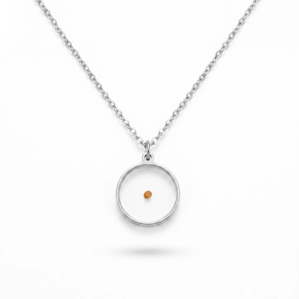 QIAOREN 13424 Stainless Steel Photo Projection Necklace Personalized Picture Pendant Jewelry for Women