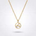 QIAOREN 13422 Stainless Steel Mountain Pendant Necklace Minimalist Nature Jewelry Outdoor Hiking Jewelry for Women