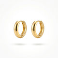 QIAOREN 12506  Elegant Quiet Luxury Mini Dome Hoops Gold Stainless Steel Small Bold Puffy Huggie Hoop Earrings EU