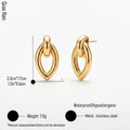 QIAOREN 14533 Waterproof Stainless Steel Hoop Earrings Oval Drop Statement Earrings Hypoallergenic Jewelry Women