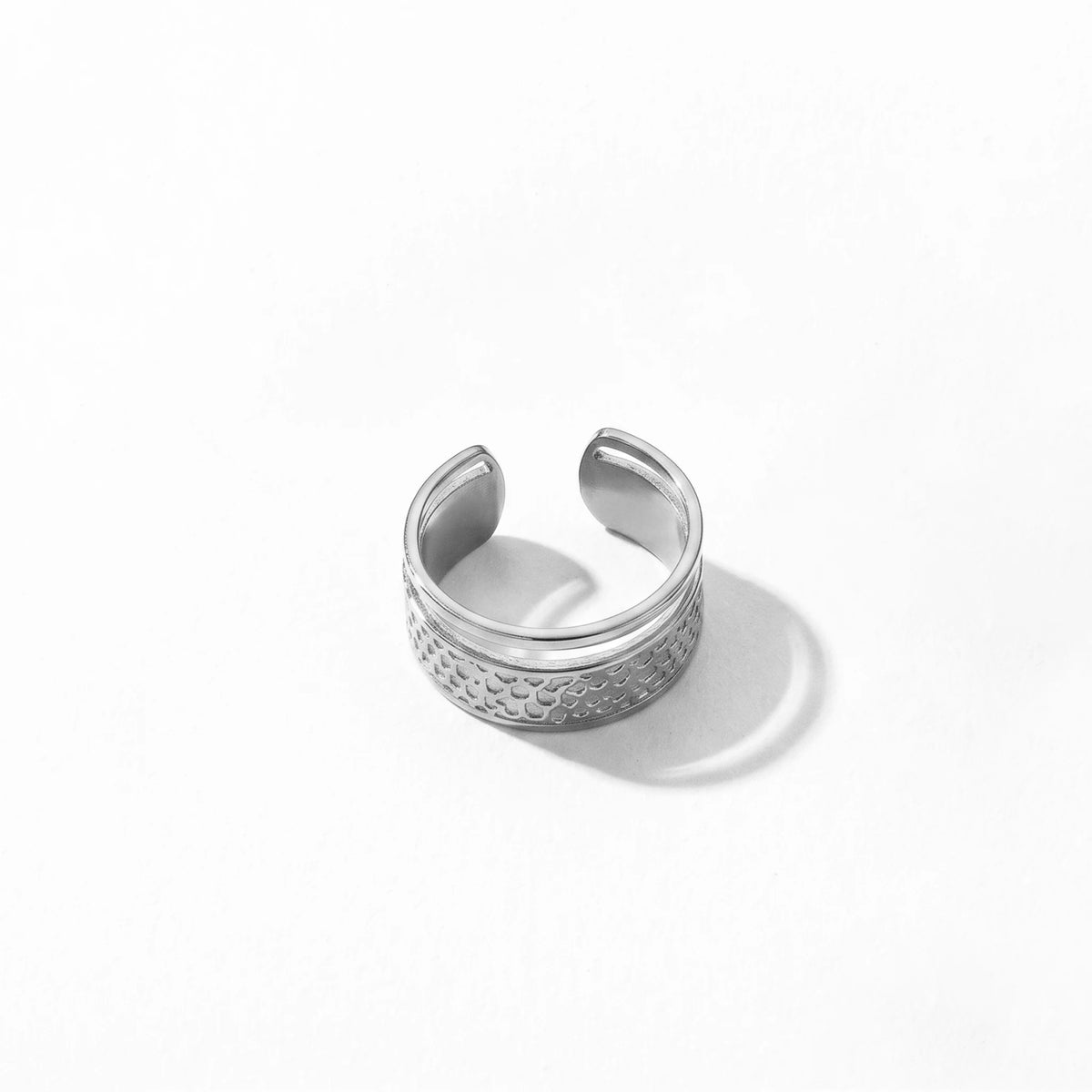 QIAOREN 10706 18K Gold Plated Stainless Steel Waterproof Open Ring Set | 5Pcs Adjustable Stackable Rings