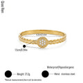 QIAOREN 14104 Stainless Steel Laurel Leaf Bangle Bracelet Waterproof Hypoallergenic CZ Jewelry OEM ODM