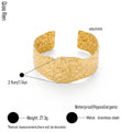QIAOREN 14096 Stainless Steel Hammered Wide Cuff Bracelet Adjustable Waterproof Hypoallergenic Jewelry OEM ODM