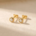 QIAOREN 12190-201 Multi-Color Birthstone Crystal Tiny Studs Hypoallergenic Daily Wear Jewelry Gift for Women