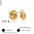 QIAOREN 14543 Chunky Love Knot Stud Earrings, Polished Thick Tube Gold Twisted Knot Earrings, Hypoallergenic Jewelry Gift