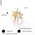 QIAOREN 14262-68 Vintage Floral Spiral Leaf Open Cuff Ring Collection, Adjustable Stackable Statement Rings with Zircon