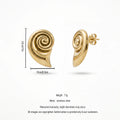 QIAOREN 14021 Polished Gold Hammered Textured Teardrop Stud Earrings, Irregular Crinkle Surface Water Drop Ear Stud Jewelry Gift