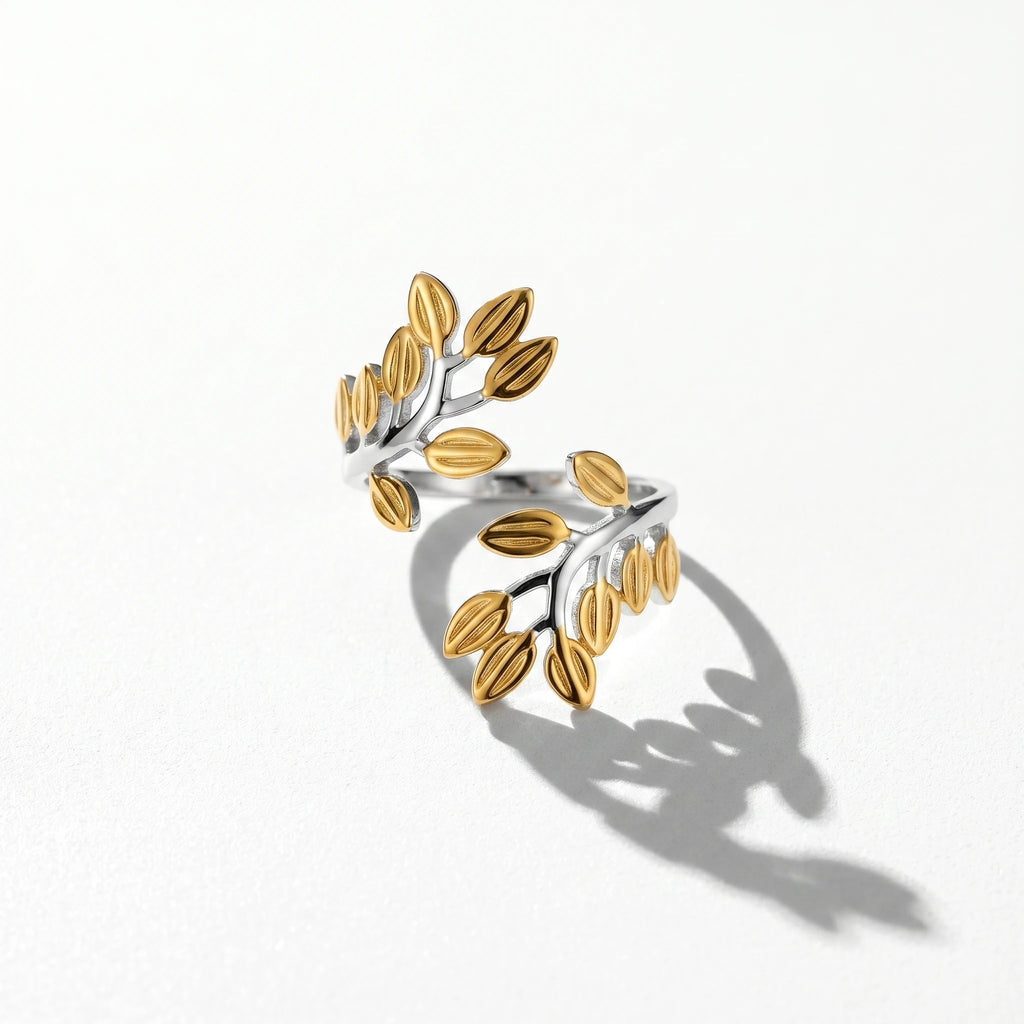 QIAOREN 13006-09 Gold Silver Plated Adjustable Open Stack Ring Set for Women Minimalist Geometric Statement Rings