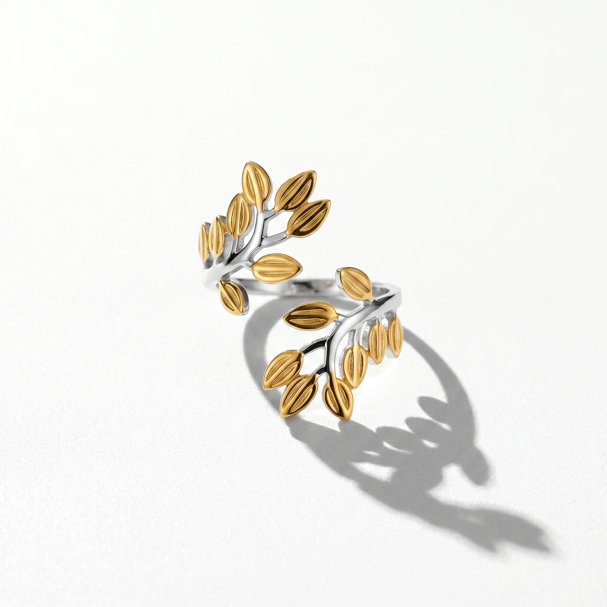 QIAOREN 13006-09 Gold Silver Plated Adjustable Open Stack Ring Set for Women Minimalist Geometric Statement Rings