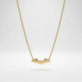 QIAOREN 10798 Edgy Minimalist Bat Chains Necklace Stainless Steel Gold Plated Non-Tarnish Layerable Unisex Daily Wear Jewelry