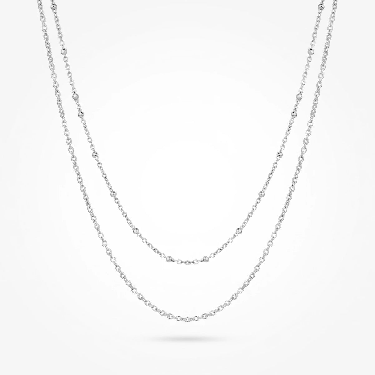 QIAOREN 11499 18K Gold Plated Double Layered Beaded Waist Chain Stainless Steel Tarnish Free Waterproof