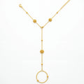 QIAOREN 10765 Gold Bead Flower Stainless Steel Hand Chain Bracelet  Slave Ring Bracelet for Women Party