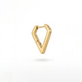 QIAOREN 12581 Matte Inverted Triangle Huggie Hoop Earrings PVD 18K Gold Stainless Steel Hypoallergenic Geometric Ear Buckle