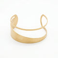 QIAOREN 10895 Asymmetrical Layered Open Cuff Stainless Steel Gold Plated Polished Statement Bangle Hypoallergenic for Women
