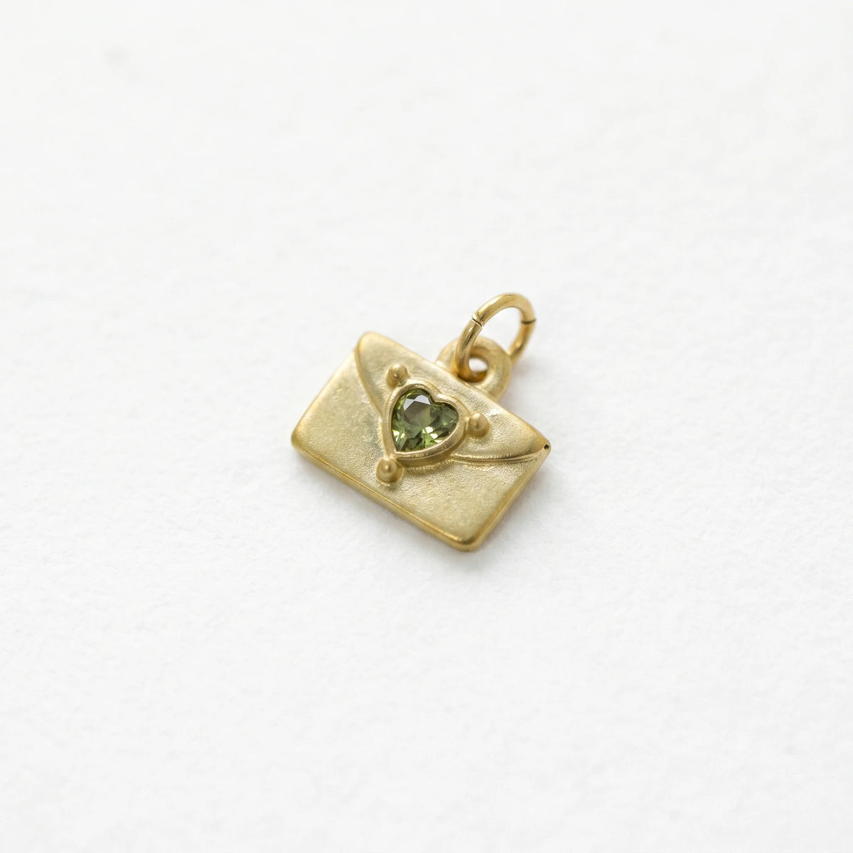 QIAOREN 12437-48   12 Birthstone Envelope Drop Earrings, Gold Plated Stainless Steel Love Letter Studs