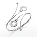 QIAOREN 12826 Premium Artistic Multi Wrap Armlet Unique Silver Geometric Bangle Adjustable Upper Arm Bracelet Wholesale Supplier