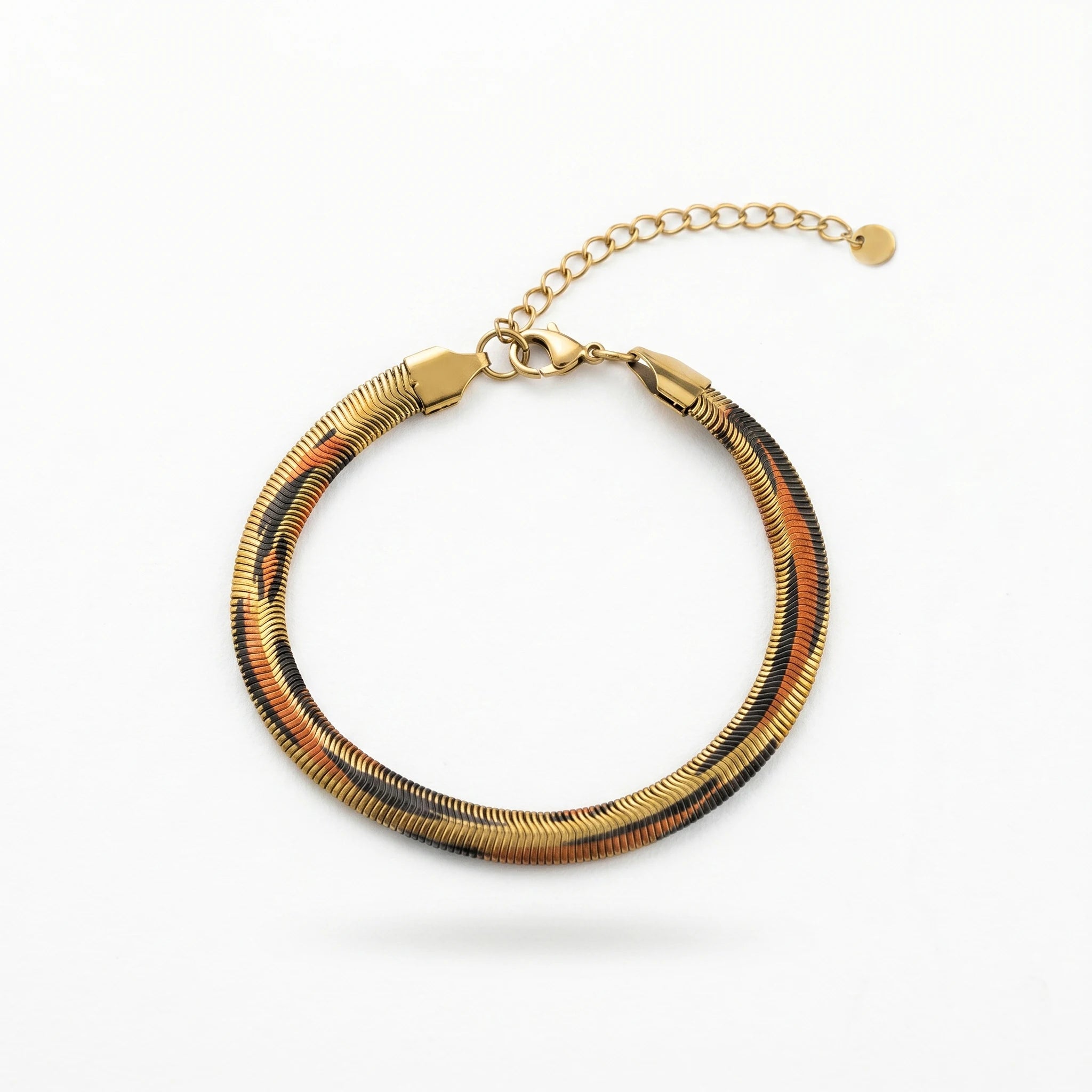 QIAOREN 10641 Luxury Gold Snake Chain Stainless Steel Bracelet Waterproof Minimalist Adjustable Wrist Jewelry for Women