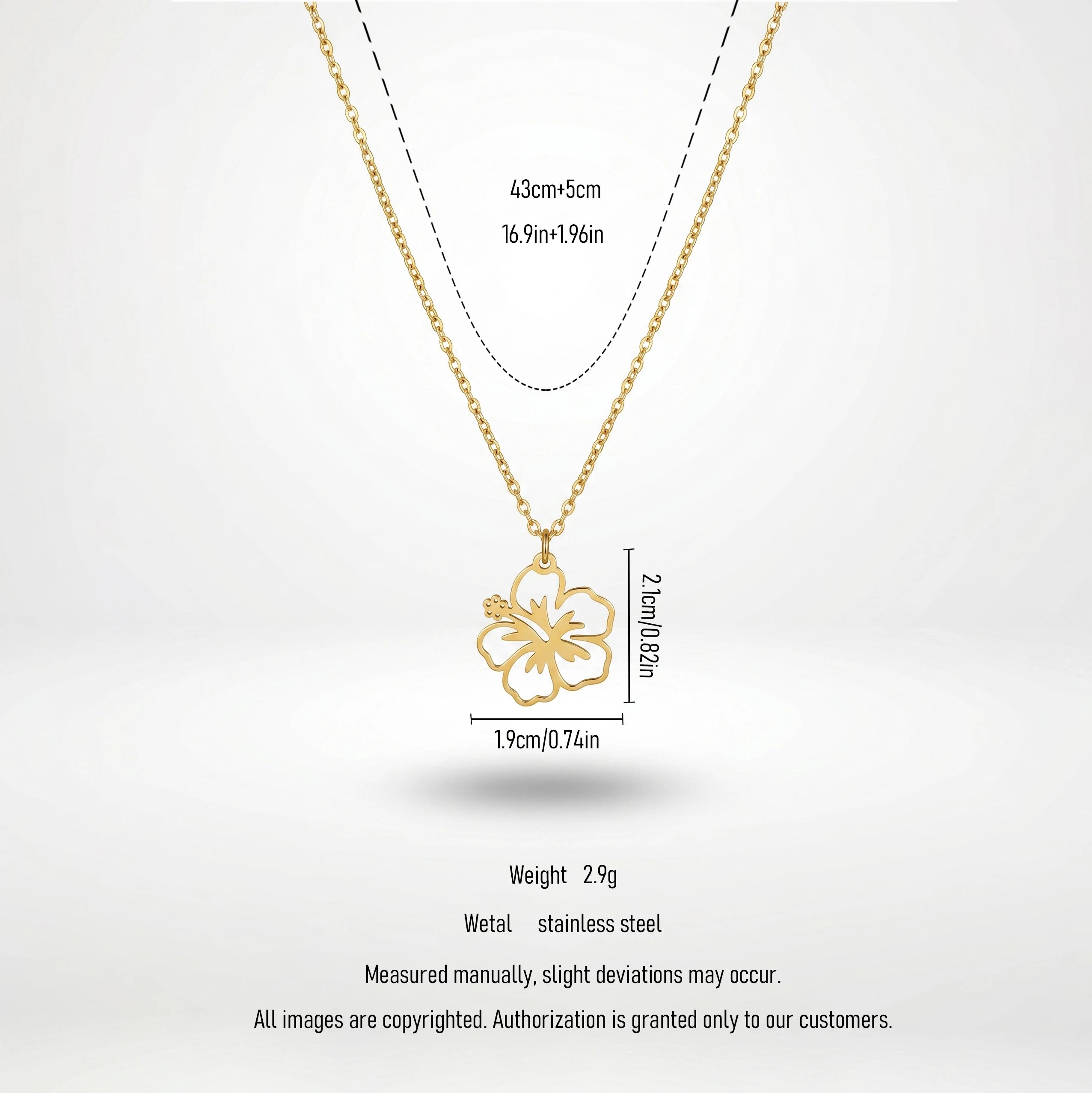 QIAOREN 11723 Wholesale Cutout  Floral Necklace Stainless Steel Gold Plated Beach Jewelry for EU USA Accessories Retailers