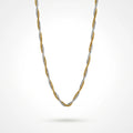 QIAOREN 13544 Two Tone Twisted Sparkling Chain Necklace, Interwoven Gold Silver Glitter Rope Chain