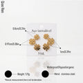 QIAOREN 14496 3 Pcs  Stainless Steel Clover Stud Earrings Set, Gold Multi Size Clover Tiny Ear Stud Lucky Earrings Jewelry Gift